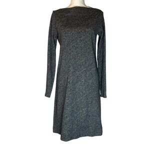 Women's Eileen Fisher Grey Boatneck Long Sleeve Dress S *L0202